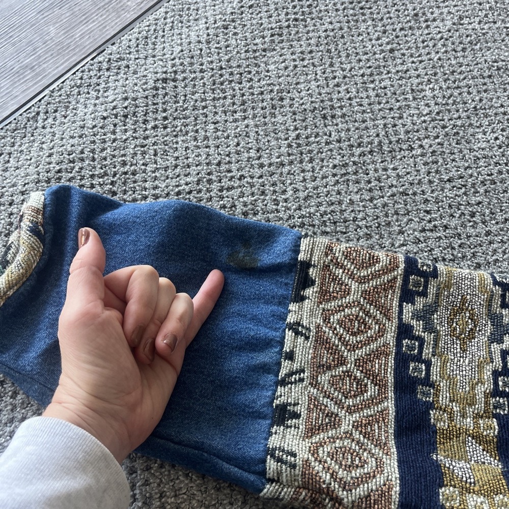 Vintage Embroidered Boho, Festival Navaho Jacket. Karen Hart. M Denim - Picture 7 of 14